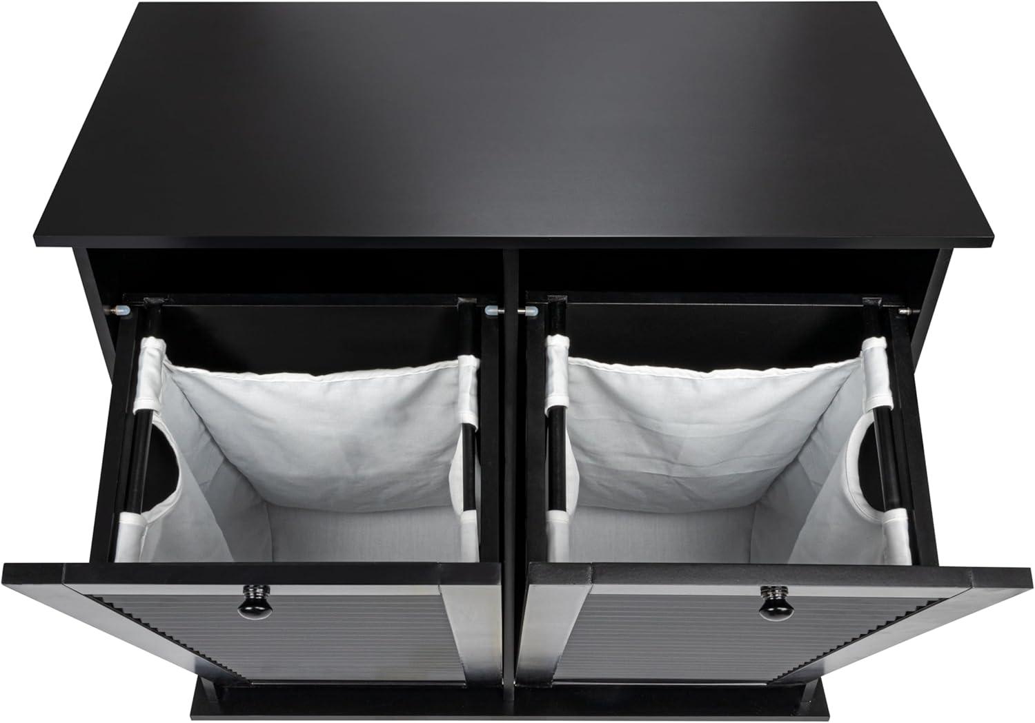 image:imageHousehold Essentials Laundry Sorter Cabinet Oak FinishBlack