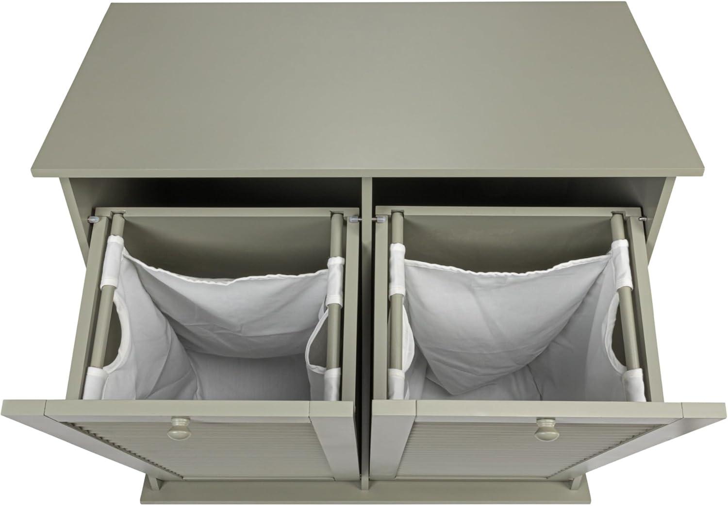 image:imageHousehold Essentials Laundry Sorter Cabinet Oak FinishGrey