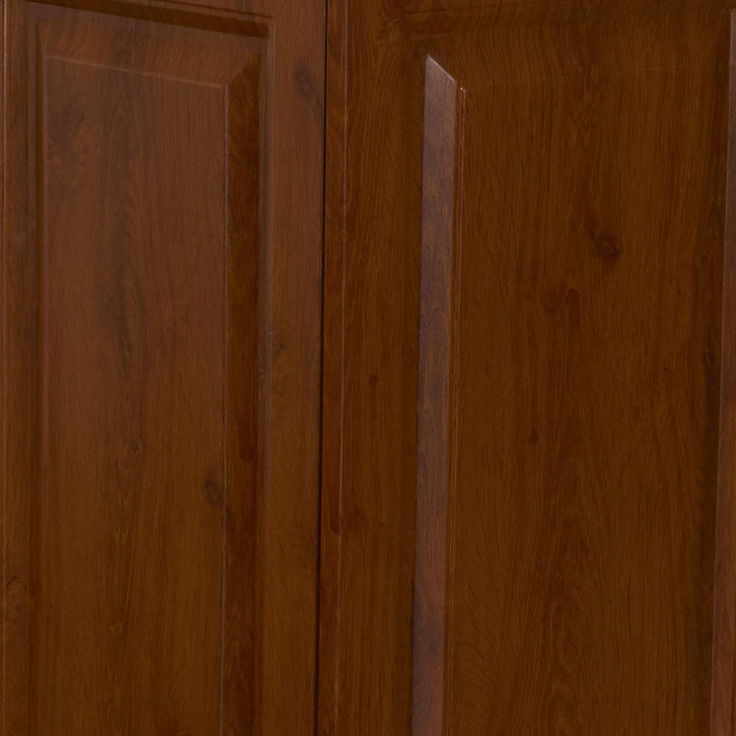 image:imageHousehold Essentials Laundry Sorter Cabinet Oak FinishMahogany Finished Metal