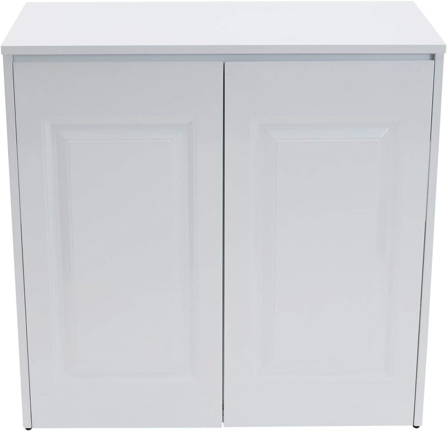 image:imageHousehold Essentials Laundry Sorter Cabinet Oak FinishWhite Metal