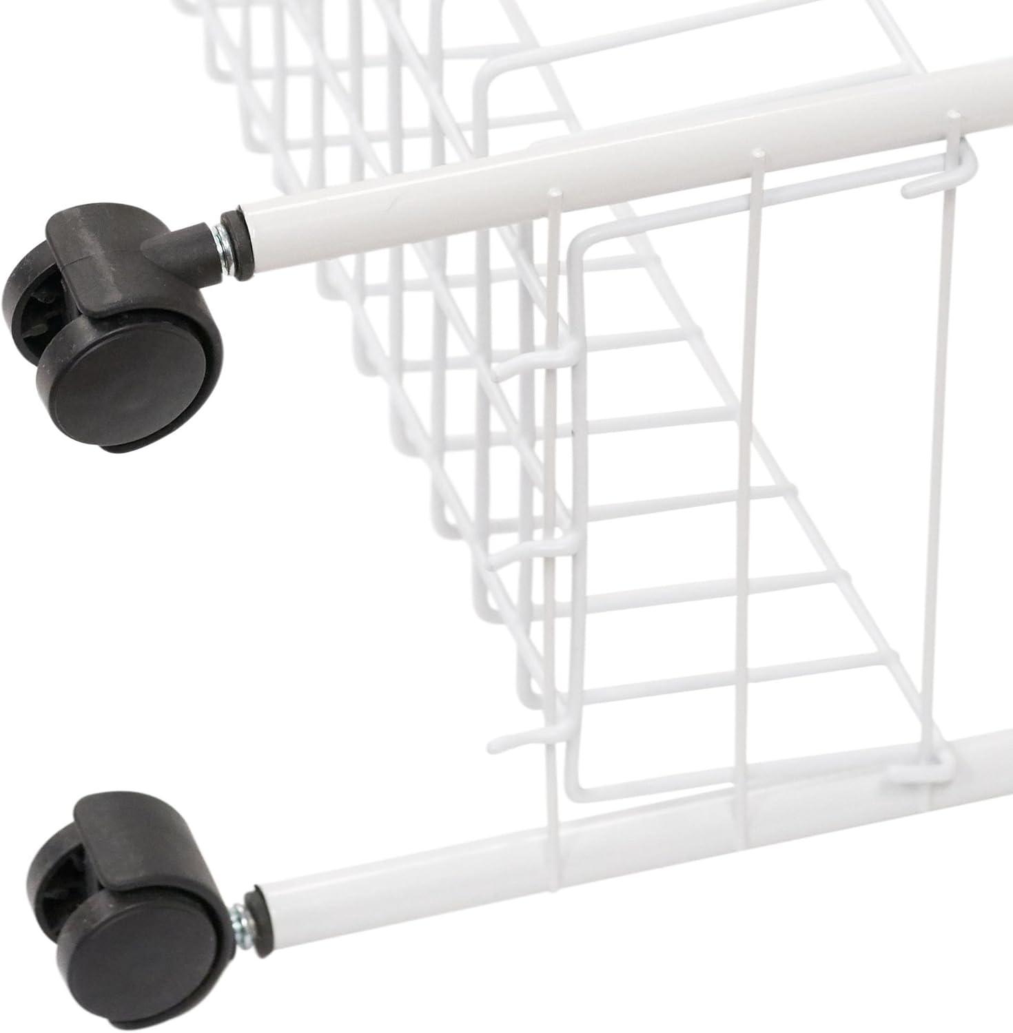 image:imageHousehold Essentials Matte Black Slim 3 Shelf Storage Cart with Wheels7 White Basic
