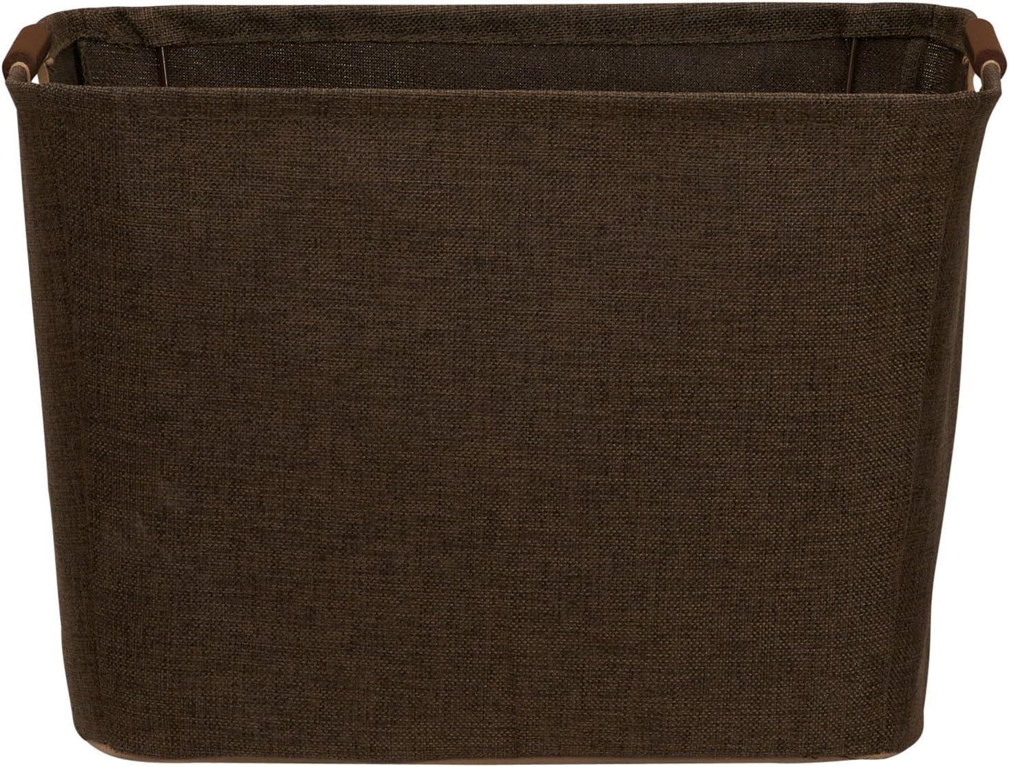 image:imageHousehold Essentials Medium Tapered SoftSide Storage Bin with Wood HandlesBrown