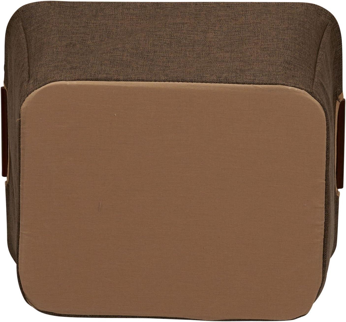 image:imageHousehold Essentials Medium Tapered SoftSide Storage Bin with Wood HandlesBrown