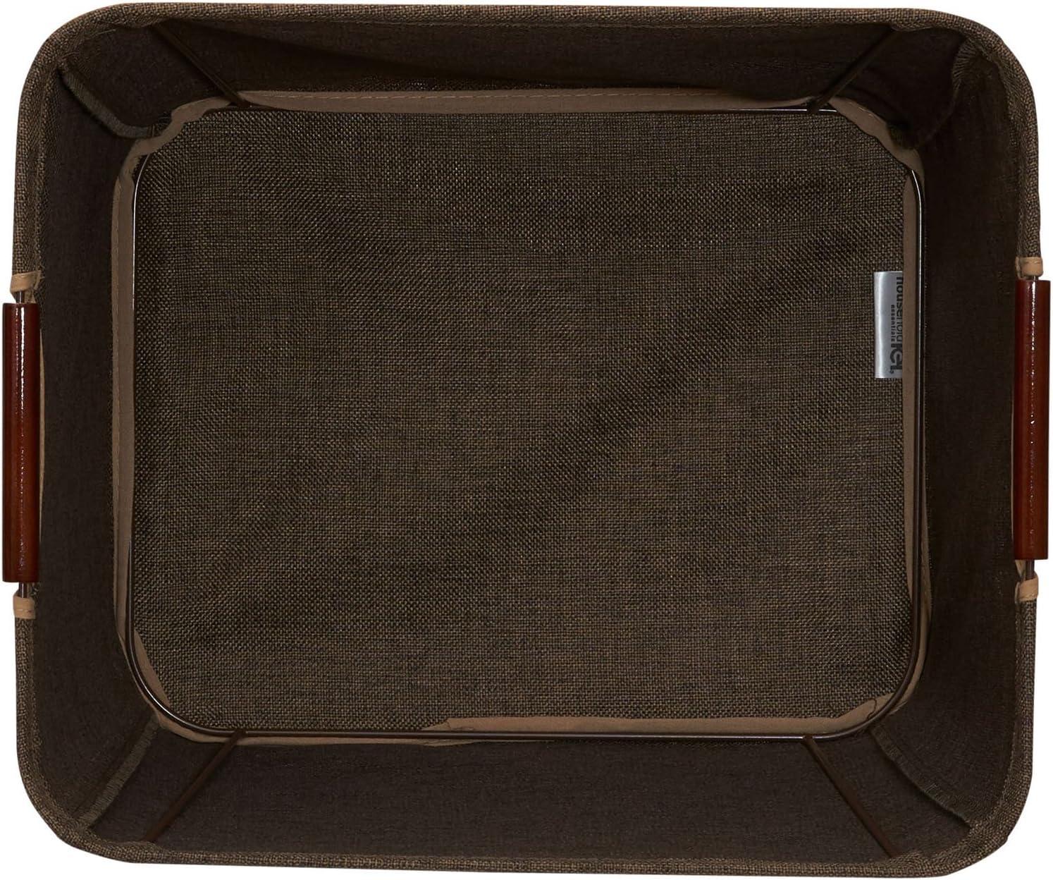 image:imageHousehold Essentials Medium Tapered SoftSide Storage Bin with Wood HandlesBrown