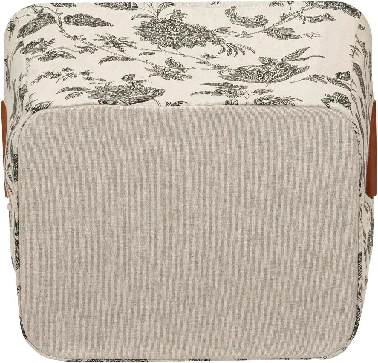 image:imageHousehold Essentials Medium Tapered Storage Bin with Wood Handles Floral PatternMedium
