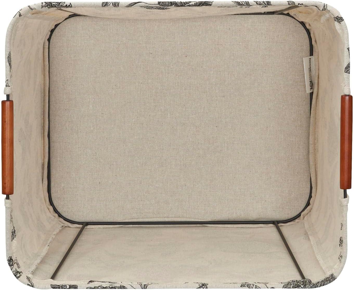 image:imageHousehold Essentials Medium Tapered Storage Bin with Wood Handles Floral PatternMedium