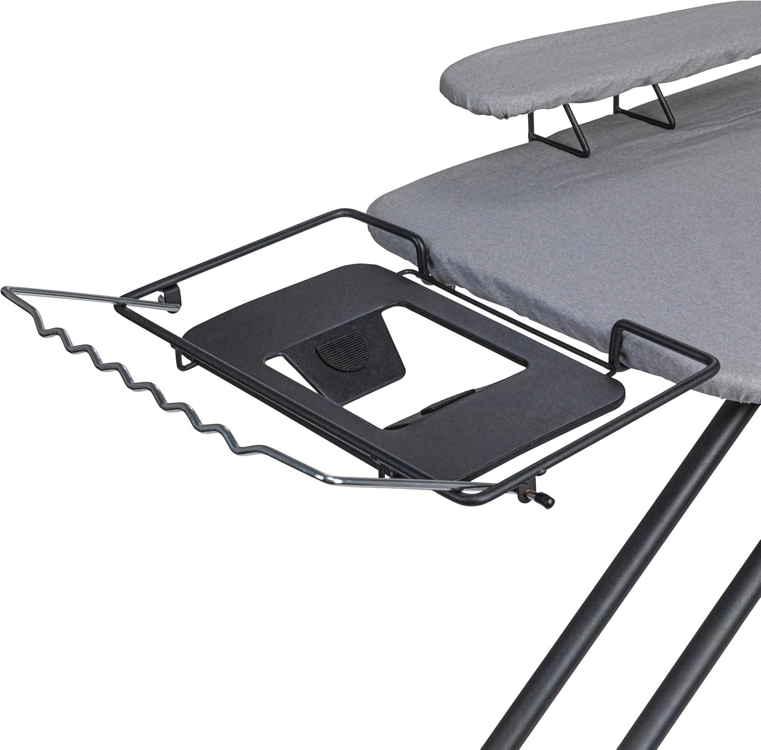 image:imageHousehold Essentials Mega Wide Top Ironing Board 4Legs Steel Top Ironing Board with Fixed Iron Rest FiberTech Cover and Fiber Pad Scorch and Stain Resistant Antique Bronze FrameGreyBlack