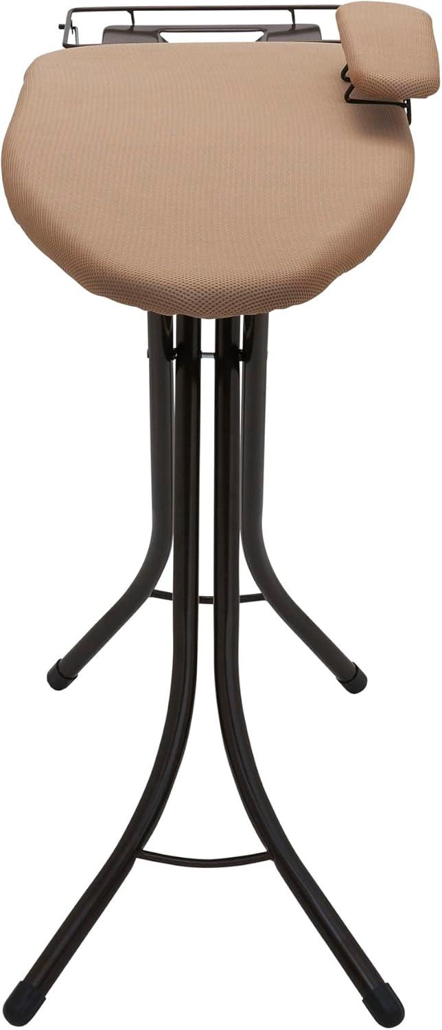 image:imageHousehold Essentials Mega Wide Top Ironing Board 4Legs Steel Top Ironing Board with Fixed Iron Rest FiberTech Cover and Fiber Pad Scorch and Stain Resistant Antique Bronze FrameBrownBronze