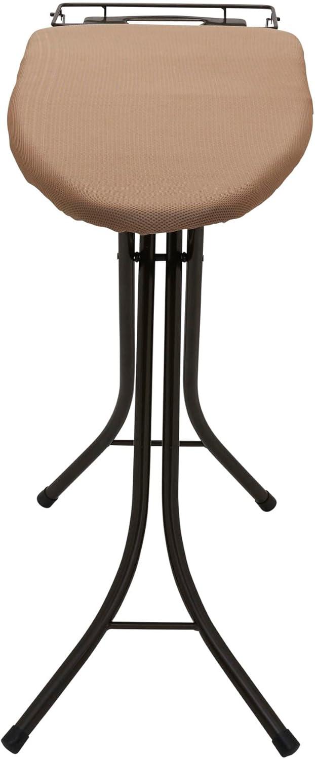 image:imageHousehold Essentials Mega Wide Top Ironing Board 4Legs Steel Top Ironing Board with Fixed Iron Rest FiberTech Cover and Fiber Pad Scorch and Stain Resistant Antique Bronze FrameBrownBronze