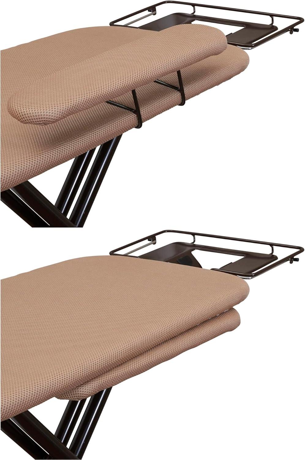 image:imageHousehold Essentials Mega Wide Top Ironing Board 4Legs Steel Top Ironing Board with Fixed Iron Rest FiberTech Cover and Fiber Pad Scorch and Stain Resistant Antique Bronze FrameBrownBronze