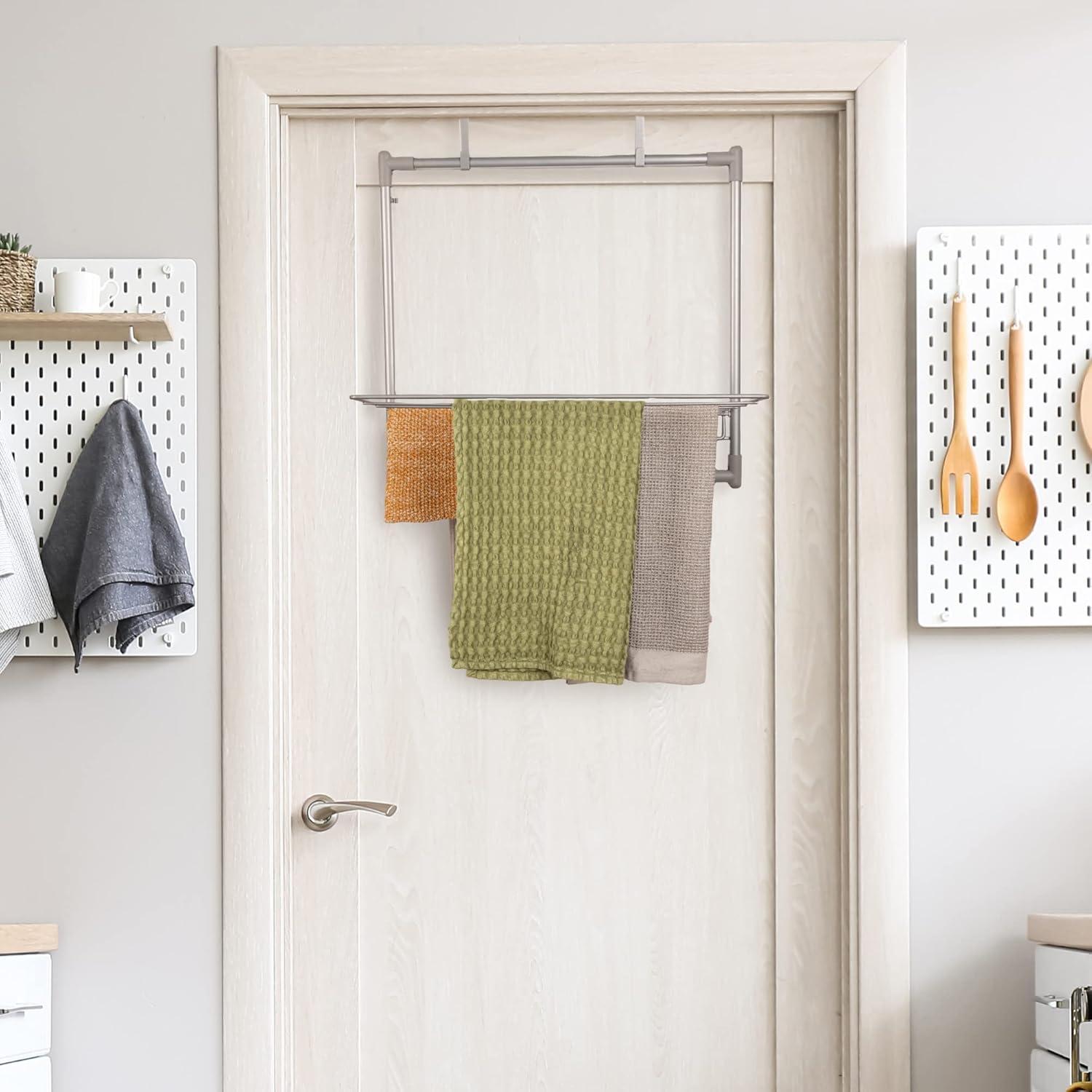 image:imageHousehold Essentials Metal Expandable Over the Door Drying Rack Gray