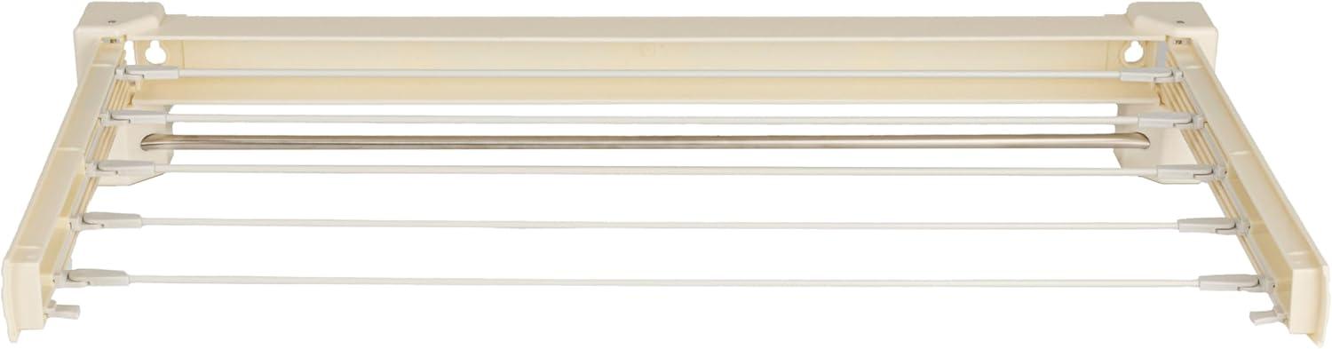 image:imageHousehold Essentials Metal and Plastic Wall Mount Telescoping Drying Rack Compact Laundry Rack