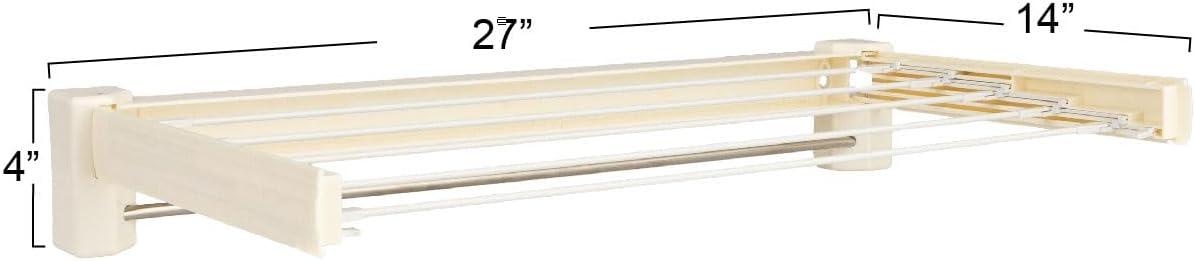 image:imageHousehold Essentials Metal and Plastic Wall Mount Telescoping Drying Rack Compact Laundry Rack