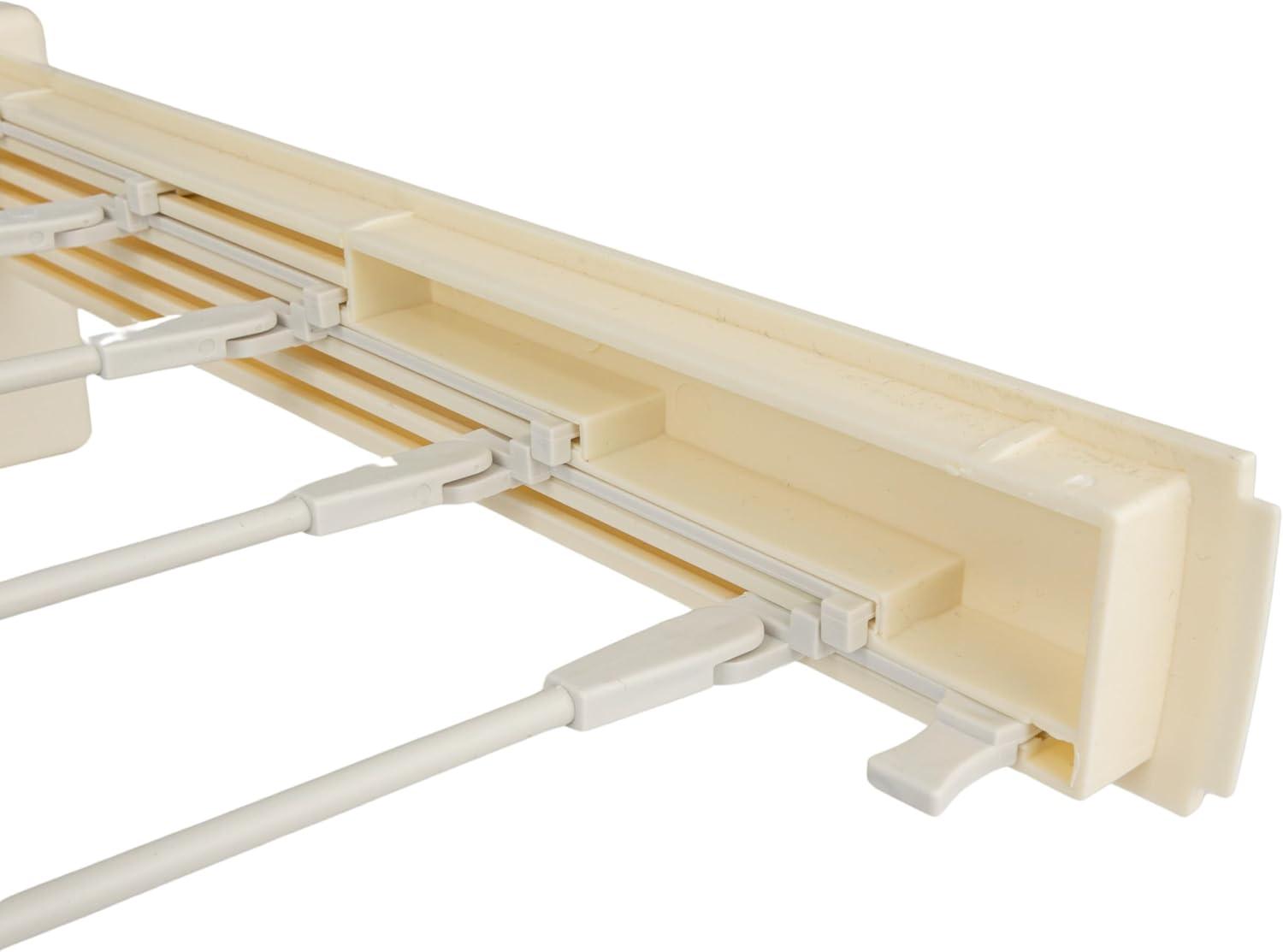 image:imageHousehold Essentials Metal and Plastic Wall Mount Telescoping Drying Rack Compact Laundry Rack