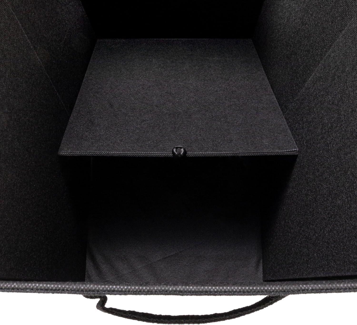 image:imageHousehold Essentials Narrow Collapsible Laundry Hamper with Liner and Lid SilverBlack
