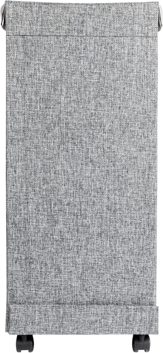 image:imageHousehold Essentials Narrow Collapsible Laundry Hamper with Liner and Lid SilverGraphite