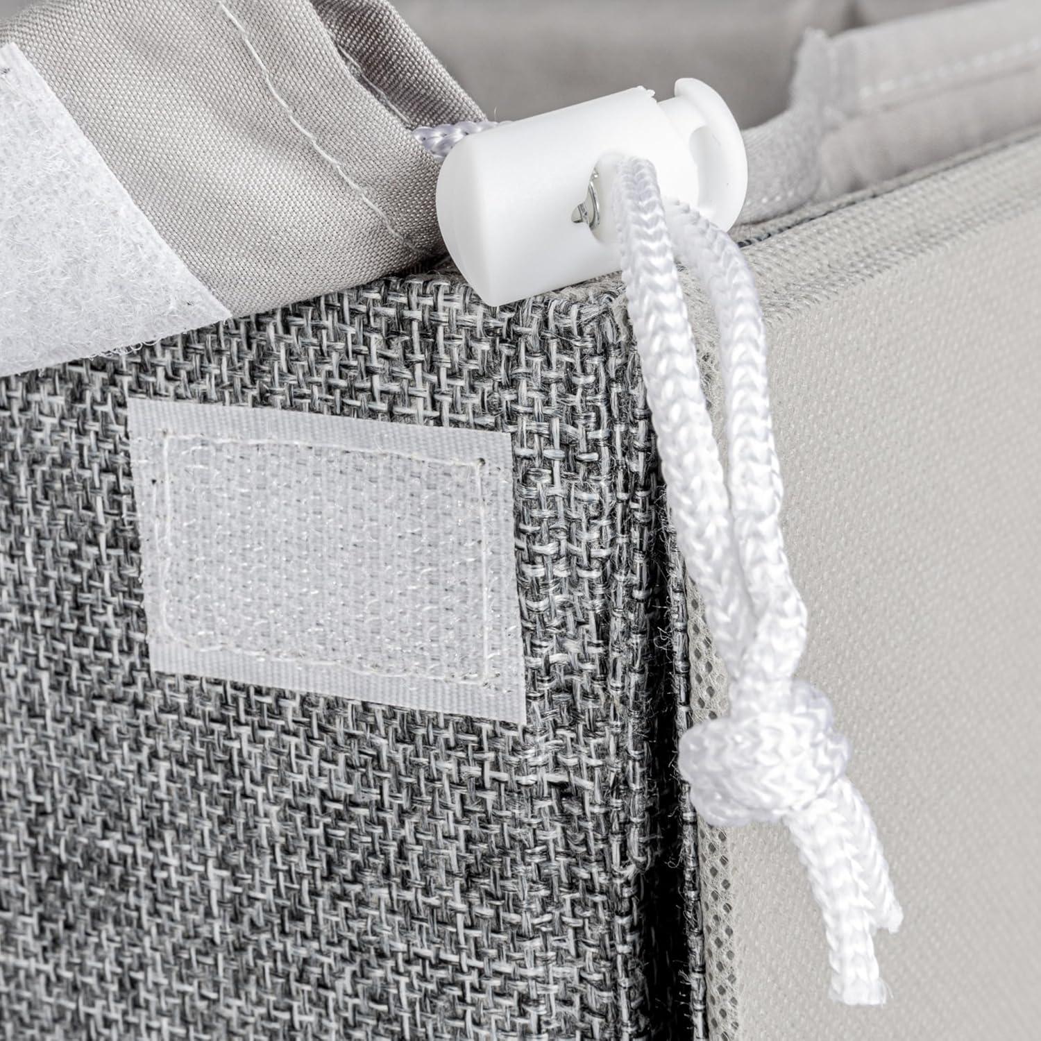 image:imageHousehold Essentials Narrow Collapsible Laundry Hamper with Liner and Lid SilverGraphite