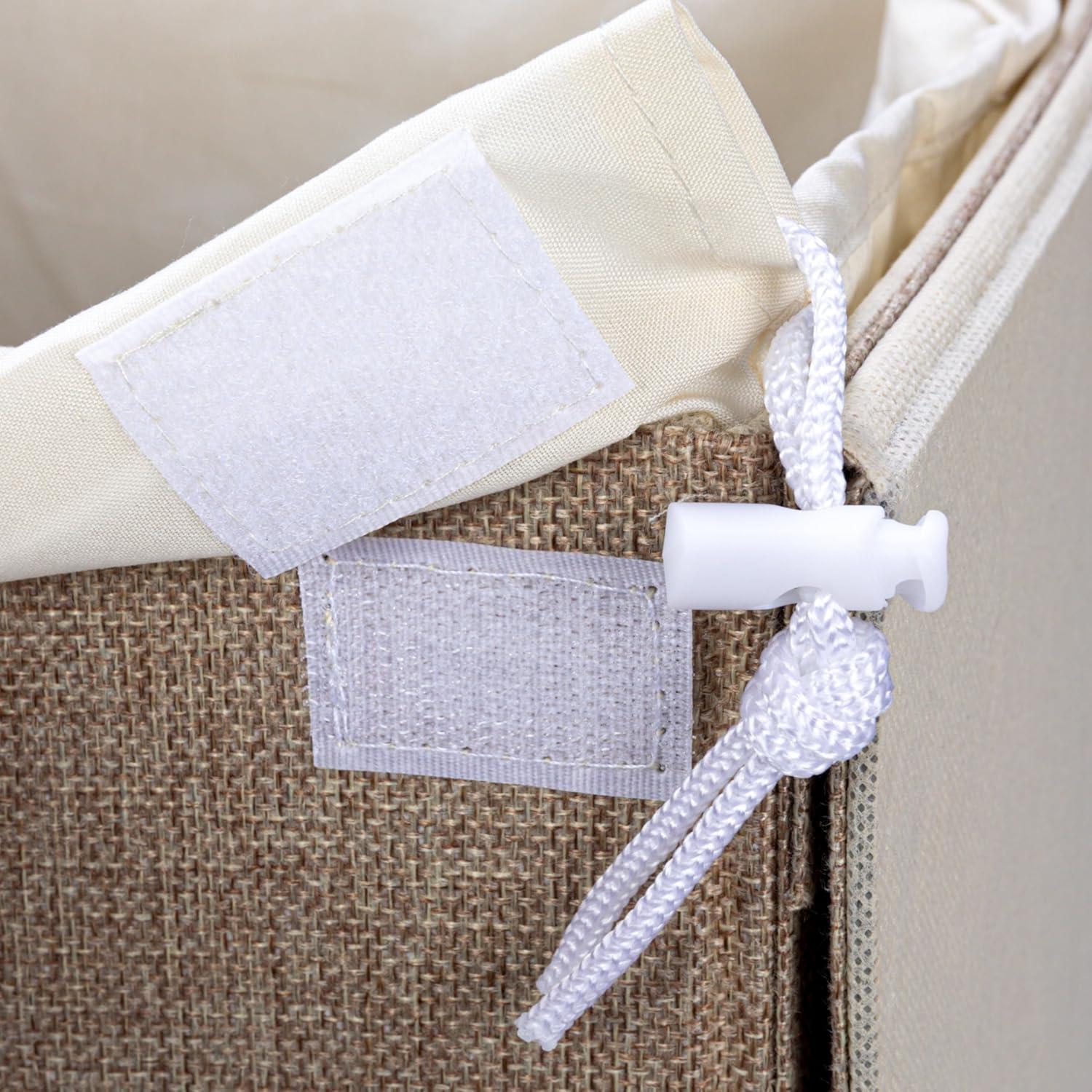image:imageHousehold Essentials Narrow Collapsible Laundry Hamper with Liner and Lid SilverLatte