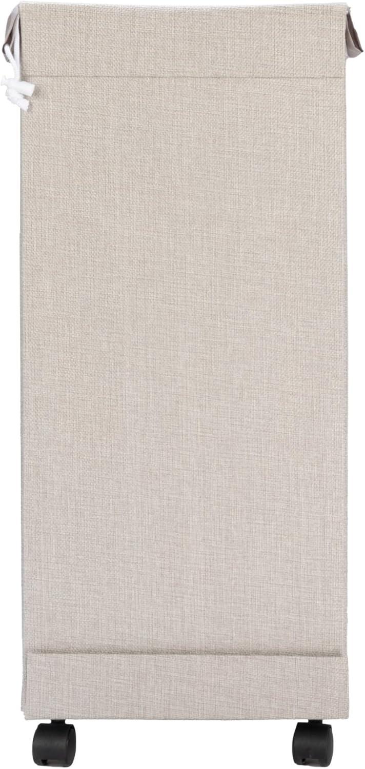 image:imageHousehold Essentials Narrow Collapsible Laundry Hamper with Liner and Lid SilverSilver