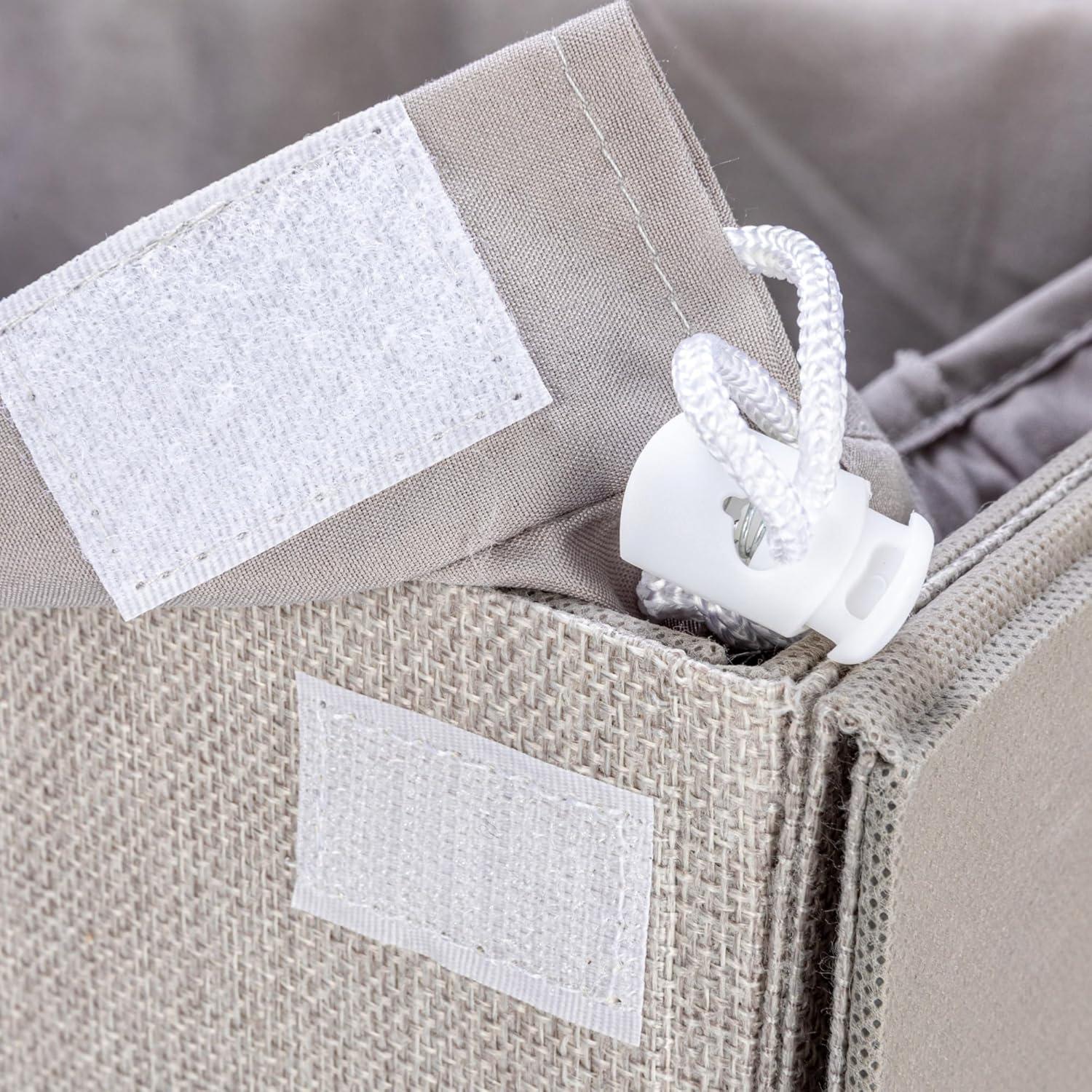 image:imageHousehold Essentials Narrow Collapsible Laundry Hamper with Liner and Lid SilverSilver