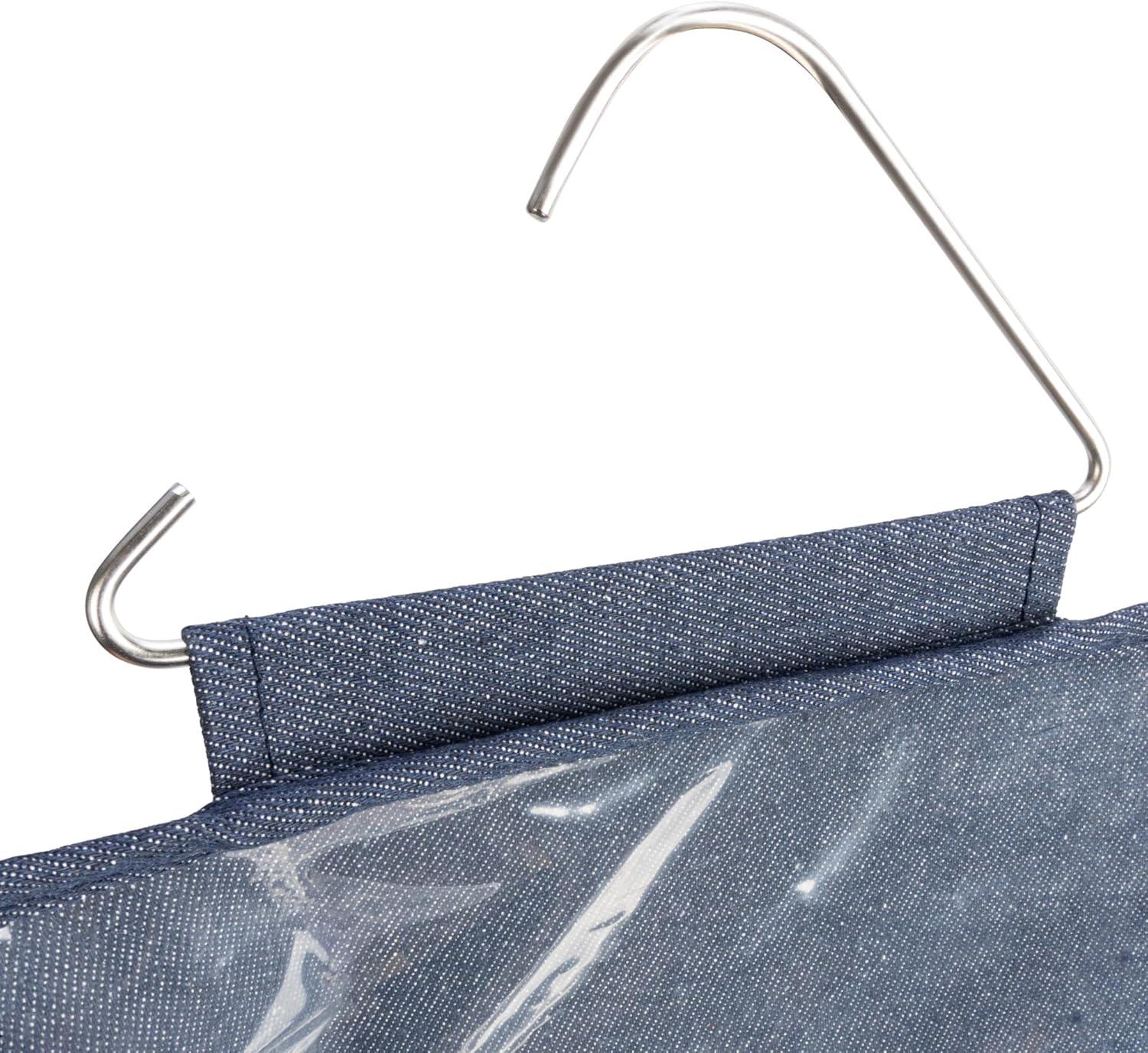 image:imageHousehold Essentials OverTheDoor Cotton Blend and Plastic Shoe Organizer with 20 Storage Pockets DenimDenim