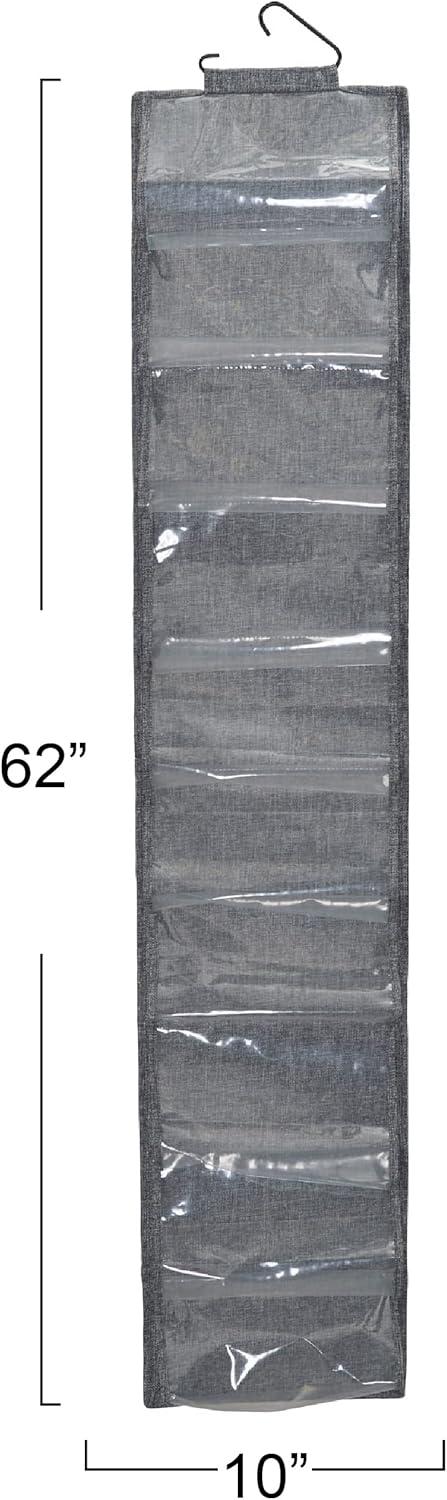 image:imageHousehold Essentials OverTheDoor Cotton Blend and Plastic Shoe Organizer with 20 Storage Pockets DenimGraphite