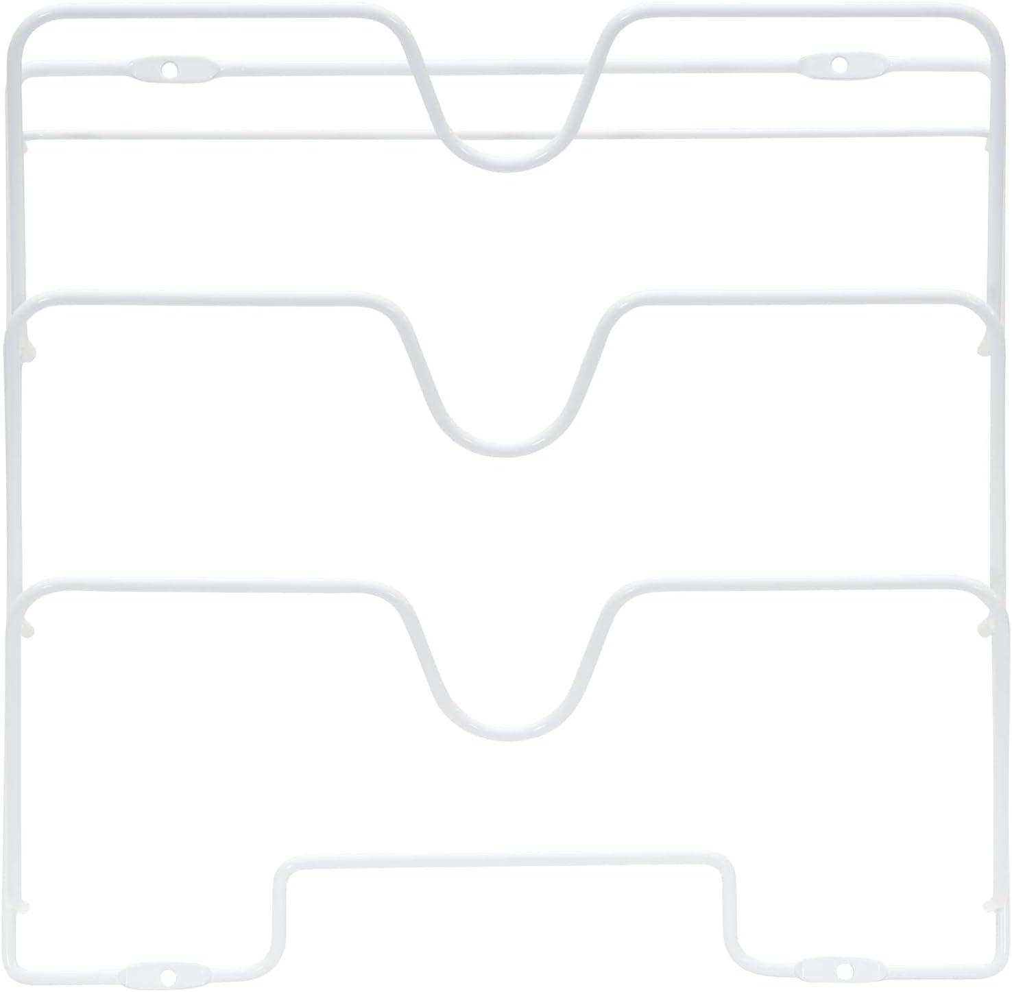 image:imageHousehold Essentials Oversized Cabinet Door Lid Holder 3 Slots Steel Wire Frame White Powder Coating Easy Installation Hardware Included Great for Larger Skillet Lids or Paper BagsWhite Powder Finish