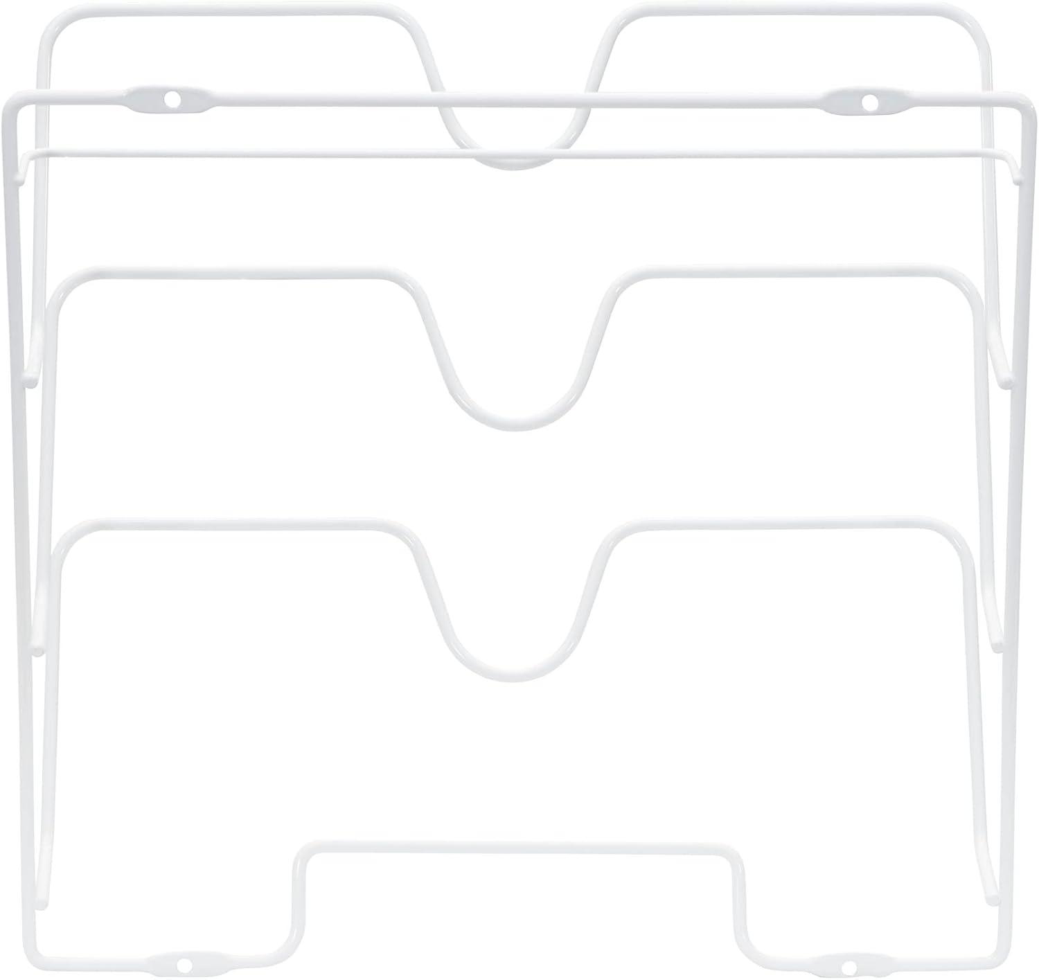 image:imageHousehold Essentials Oversized Cabinet Door Lid Holder 3 Slots Steel Wire Frame White Powder Coating Easy Installation Hardware Included Great for Larger Skillet Lids or Paper BagsWhite Powder Finish