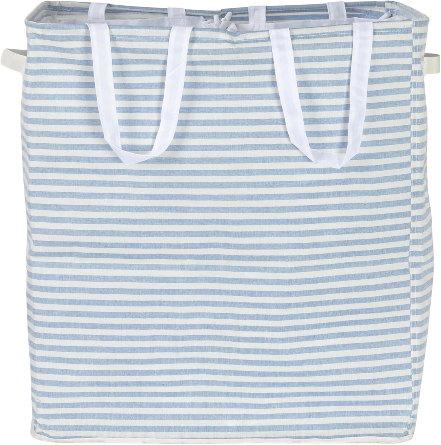 image:imageHousehold Essentials Rectangular Double Sorter with Handles Blue and White Stripe