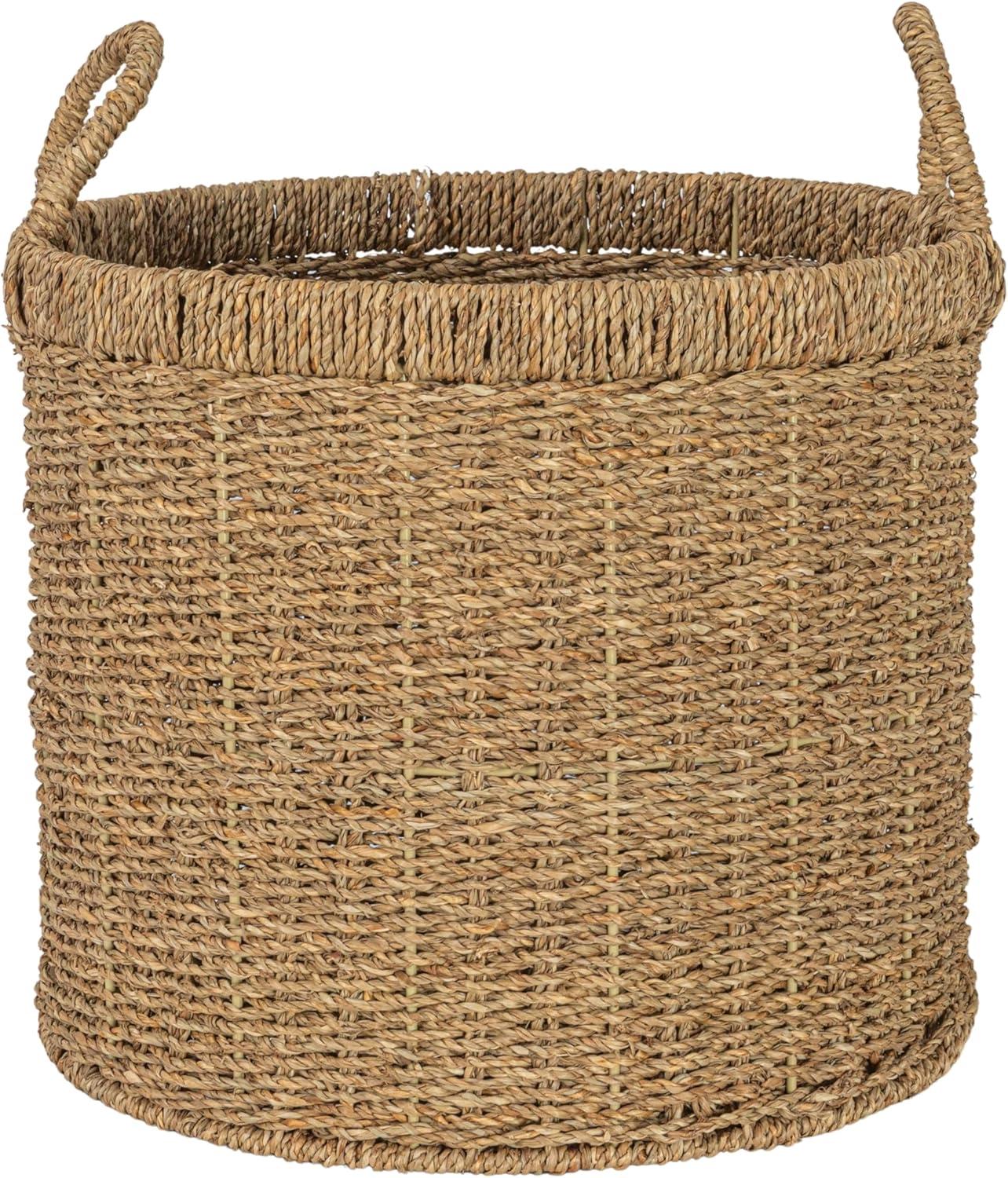 image:imageHousehold Essentials Round Seagrass Basket with Handles Natural
