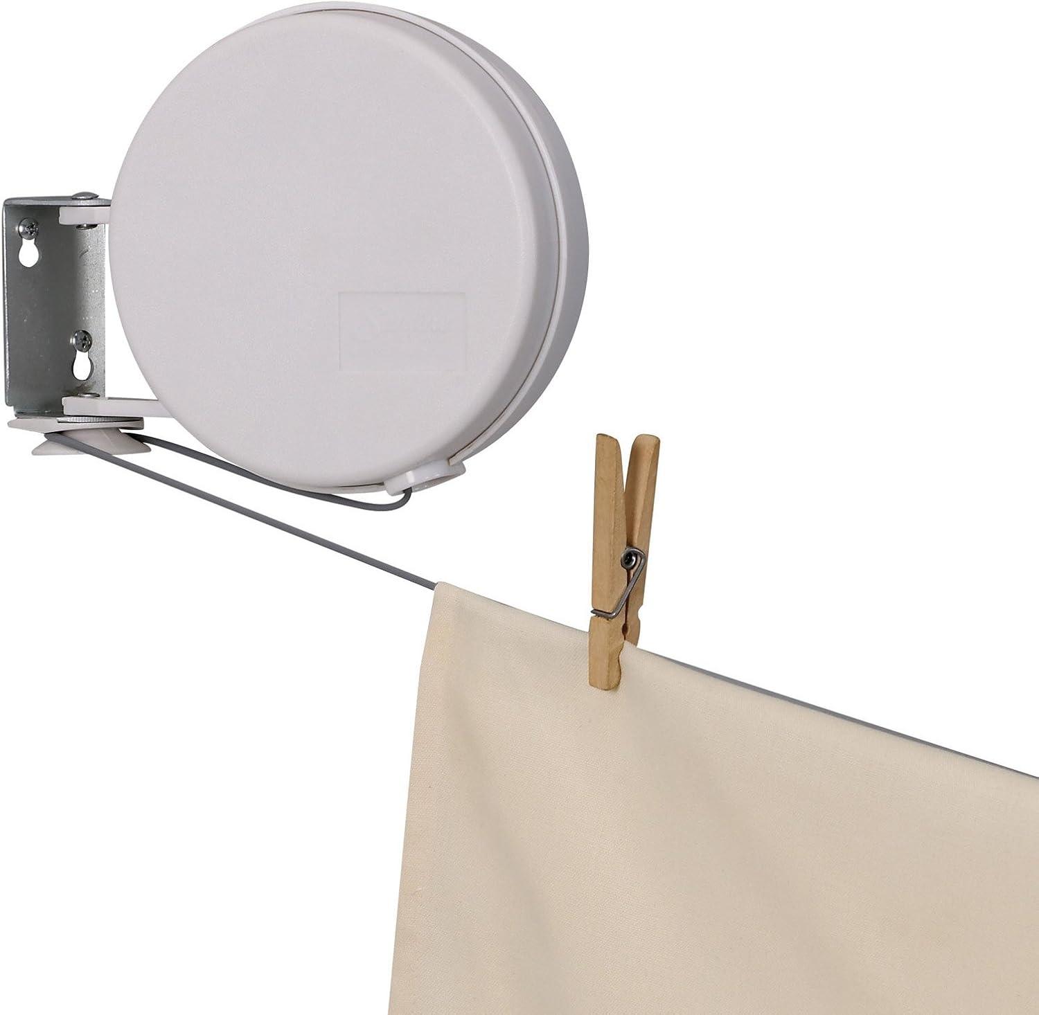 image:imageHousehold Essentials Single Line Retractable Clothesline for Hanging Laundry 40 Feet WhiteWhite