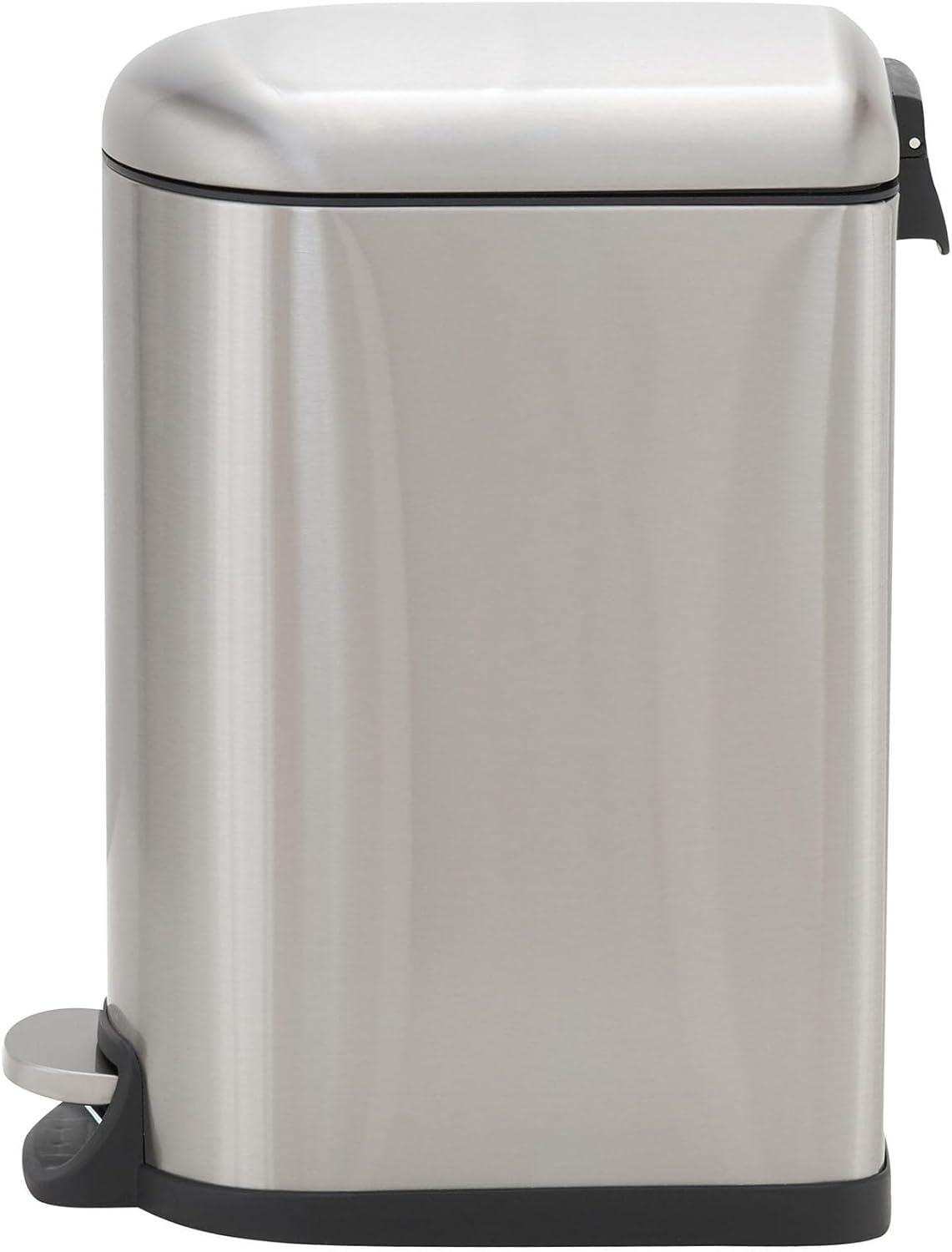 image:imageHousehold Essentials Slim Trash Can 10 Liter 26 Gallon Stainless Steel Bathroom Step Trash Can Easy to Clean 944331