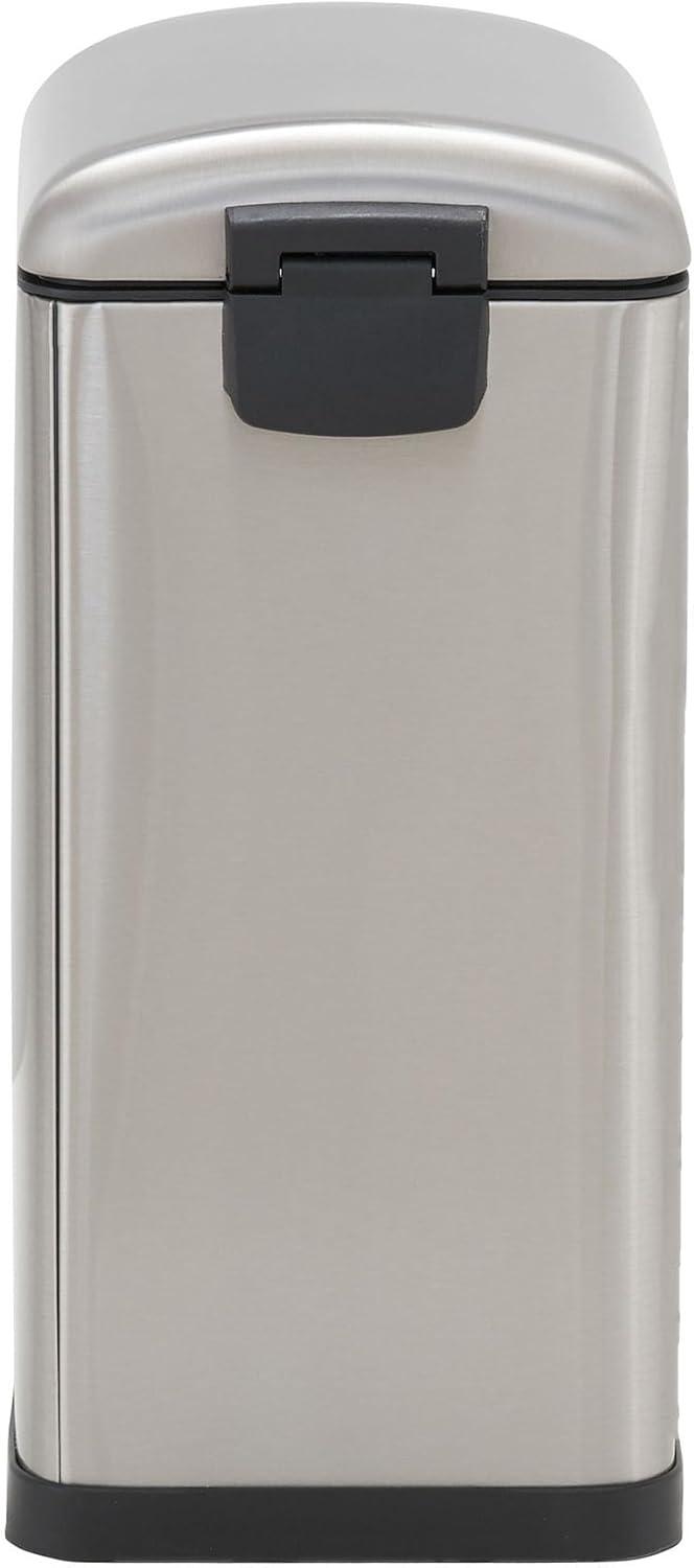 image:imageHousehold Essentials Slim Trash Can 10 Liter 26 Gallon Stainless Steel Bathroom Step Trash Can Easy to Clean 944331