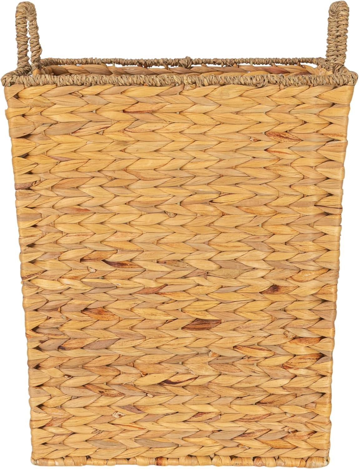 image:imageHousehold Essentials Square Handwoven Water Hyacinth and Seagrass Basket with Handles Natural