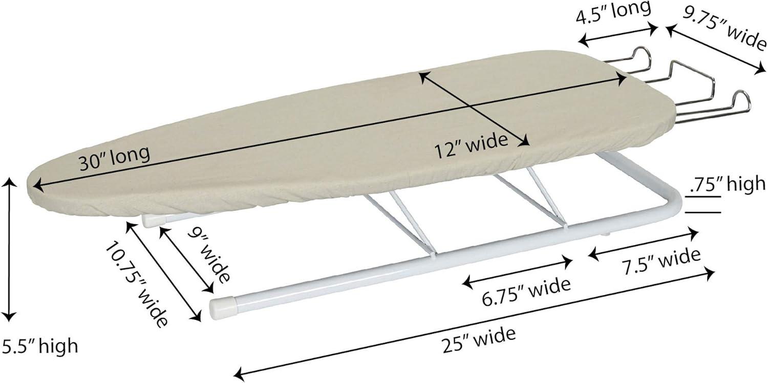 image:imageHousehold Essentials Tabletop Ironing Board with Iron Rest Wood Top Sturdy Metal Legs with Support Bars Compact amp Lightweight Ironing Board for Small Spaces Dorms Apartments 30x12