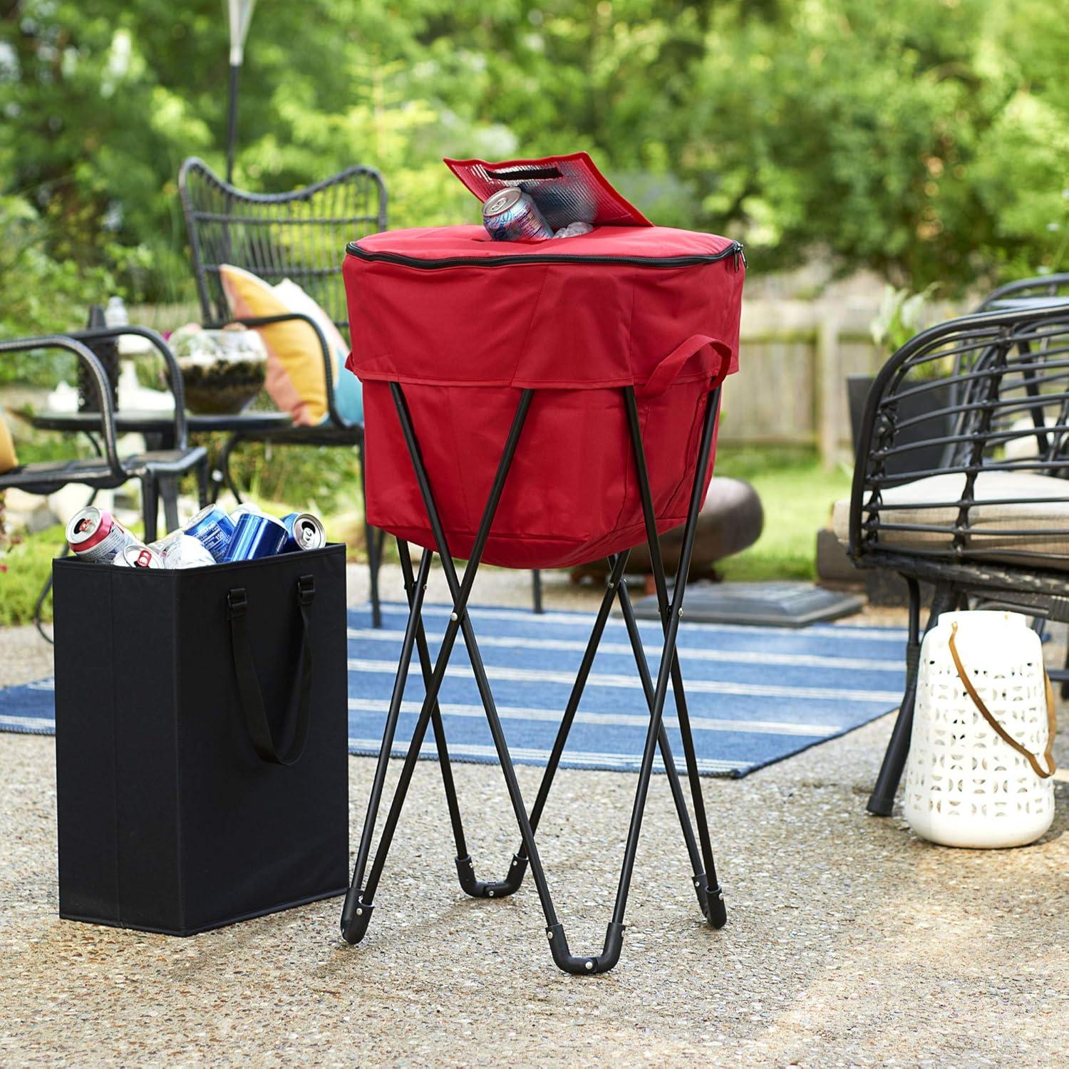 image:imageHousehold Essentials The Recycler Bag Compact Recycling Center 600D Polyester with Durable Chipboard Sides BlackRecycler