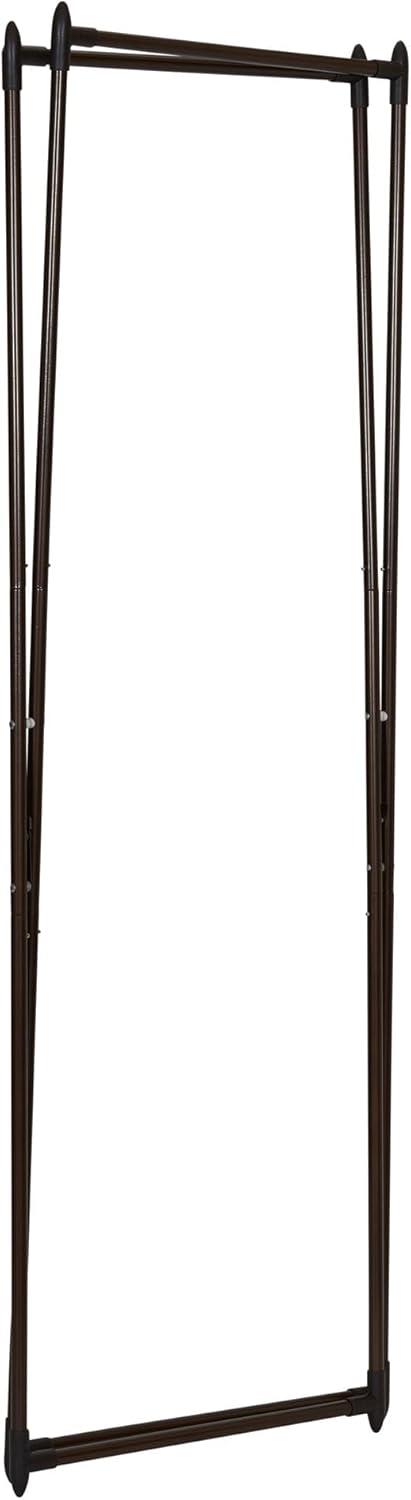 image:imageHousehold Essentials Valet Folding Clothes Rack Strong Metal XFrame Chic Design Great for Guest and Dressing Rooms Portable and Easy to Use Folds Flat WhiteAntique Bronze