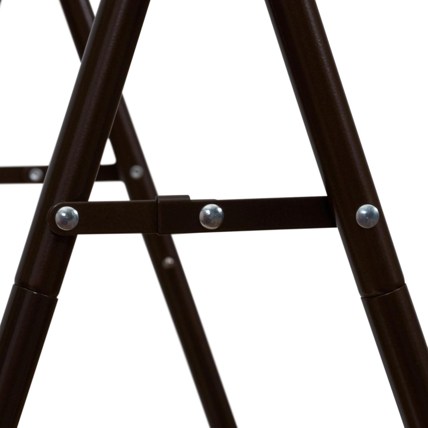 image:imageHousehold Essentials Valet Folding Clothes Rack Strong Metal XFrame Chic Design Great for Guest and Dressing Rooms Portable and Easy to Use Folds Flat WhiteAntique Bronze
