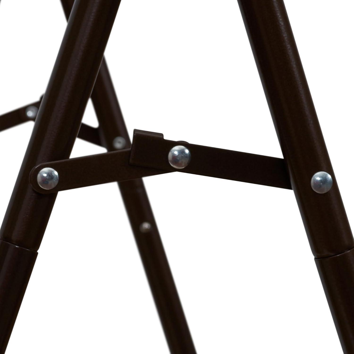 image:imageHousehold Essentials Valet Folding Clothes Rack Strong Metal XFrame Chic Design Great for Guest and Dressing Rooms Portable and Easy to Use Folds Flat WhiteAntique Bronze