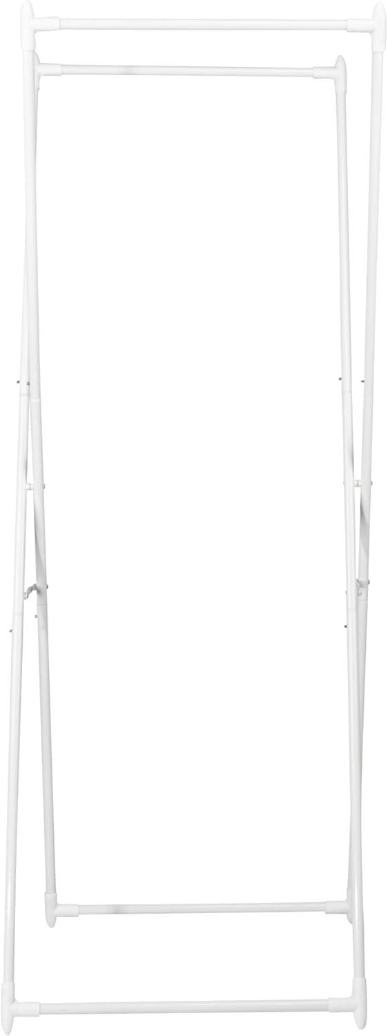 image:imageHousehold Essentials Valet Folding Clothes Rack Strong Metal XFrame Chic Design Great for Guest and Dressing Rooms Portable and Easy to Use Folds Flat WhiteWhite
