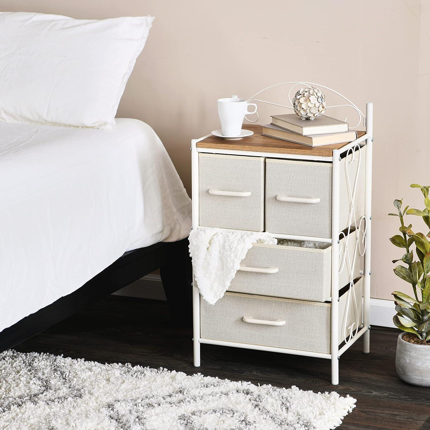 image:imageHousehold Essentials Victorian Style 8Drawer Tower Storage Organizer Unit MulticolorCoastal Oak