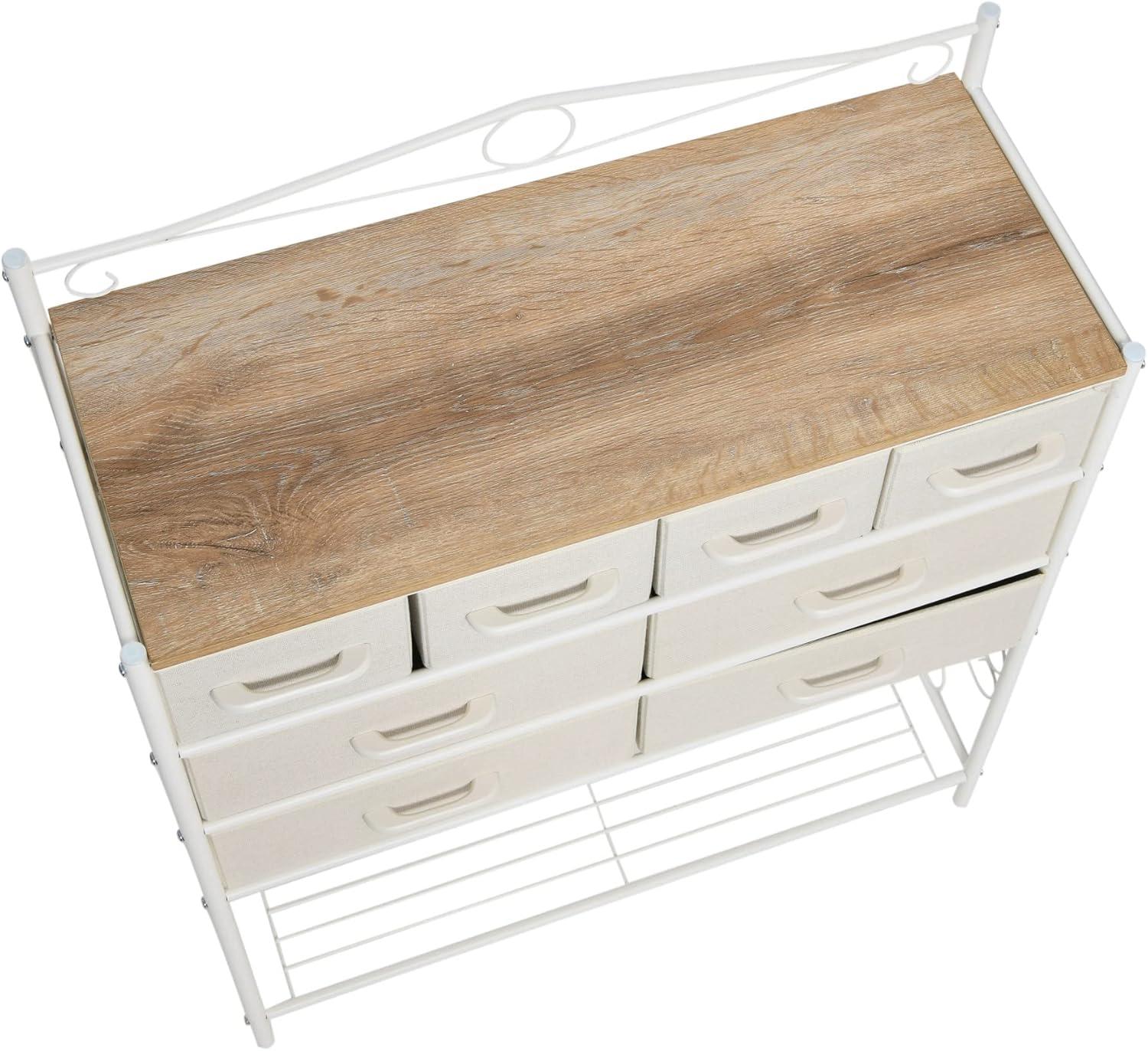 image:imageHousehold Essentials Victorian Style 8Drawer Tower Storage Organizer Unit MulticolorCoastal Oak
