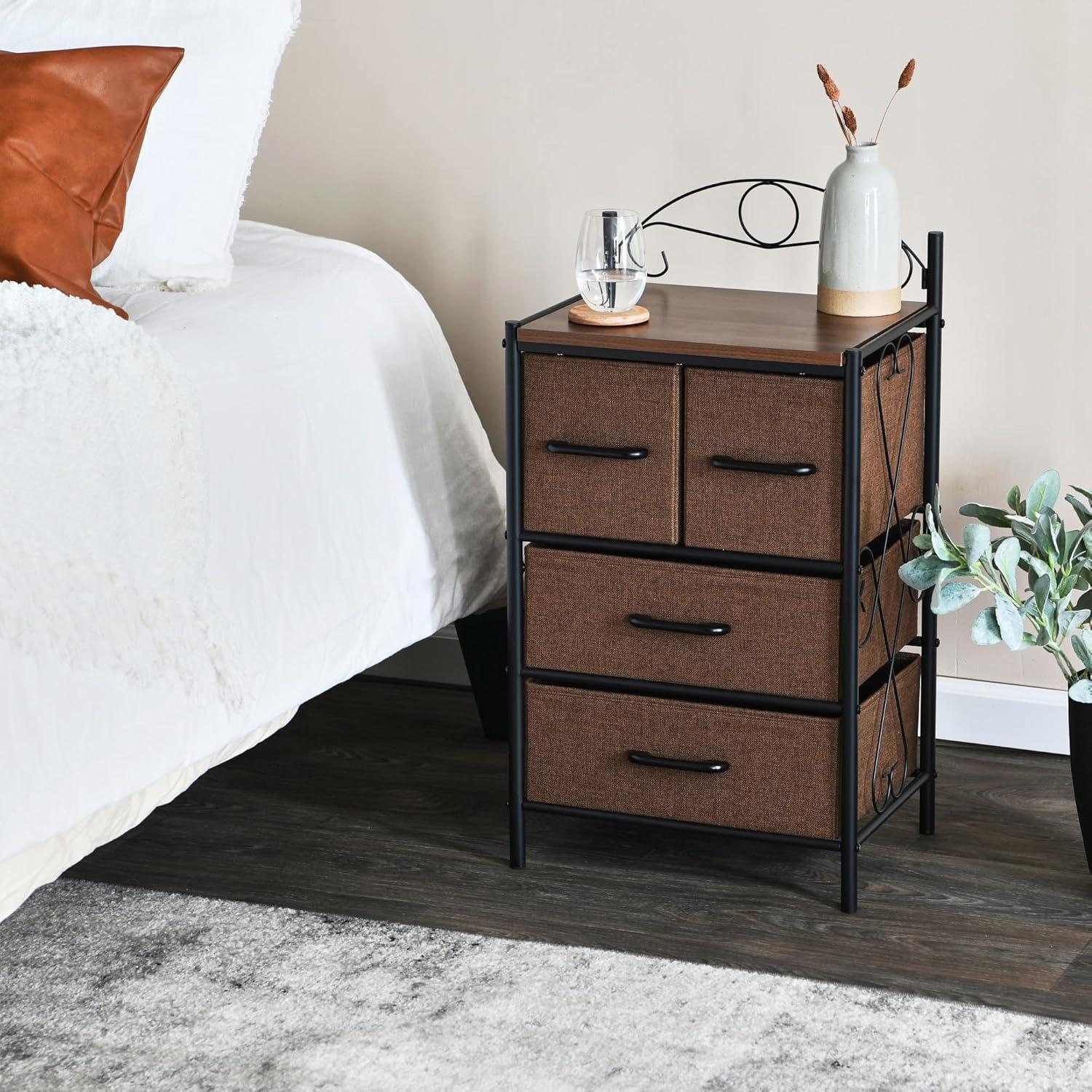 image:imageHousehold Essentials Victorian Style 8Drawer Tower Storage Organizer Unit MulticolorWalnut