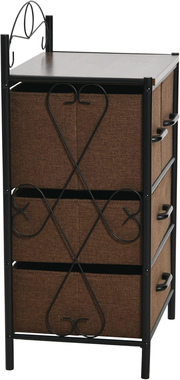 image:imageHousehold Essentials Victorian Style 8Drawer Tower Storage Organizer Unit MulticolorWalnut