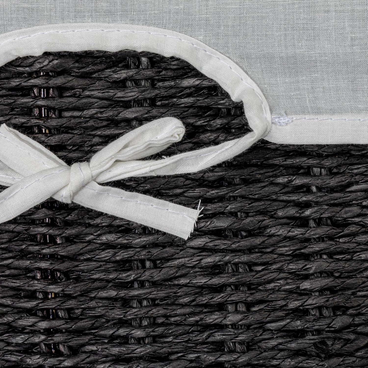 image:imageHousehold Essentials Wicker Basket Set 3 Pieces 1 Large and 2 Small Water Hyacinth Baskets for Storage and OrganizationPaper Rope