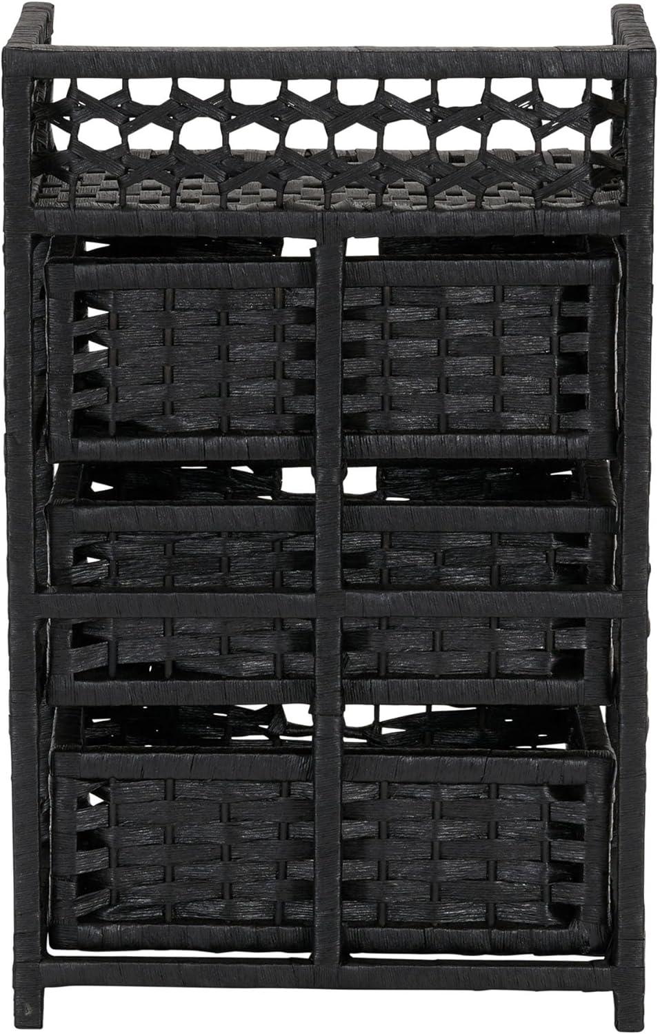 image:imageHousehold Essentials Woven 3 Drawer Chest with Cutout HandlesBlack