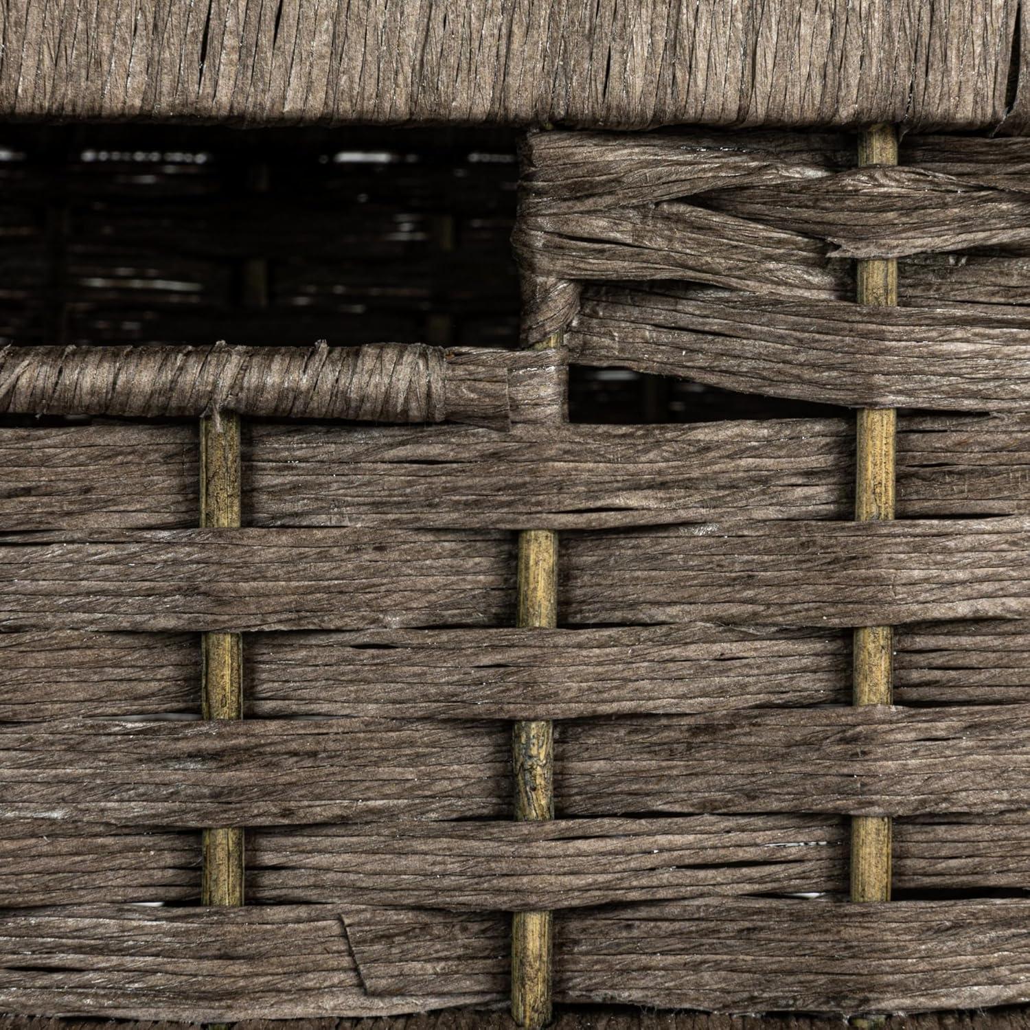image:imageHousehold Essentials Woven 3 Drawer Chest with Cutout HandlesGrey