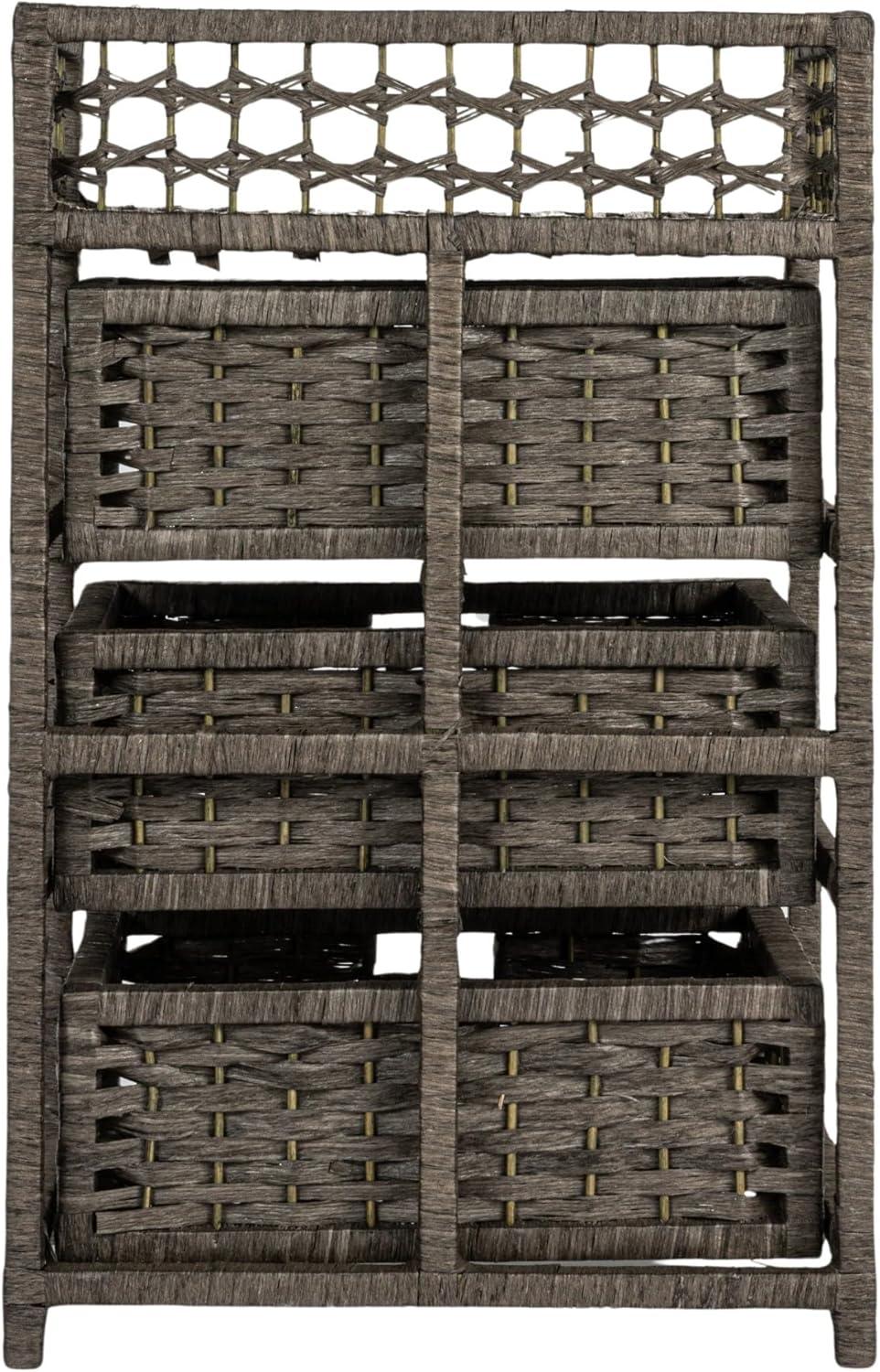 image:imageHousehold Essentials Woven 3 Drawer Chest with Cutout HandlesGrey