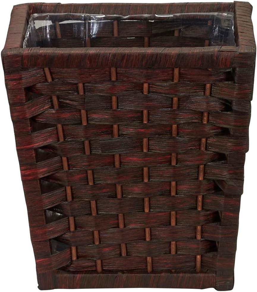 image:imageHousehold Essentials Woven Waste Basket 3 Gallons HandWoven Paper Rope with Removable Plastic Liner Durable Wood Frame Wide and Open Top for Easy Access Decorative BrownBrown