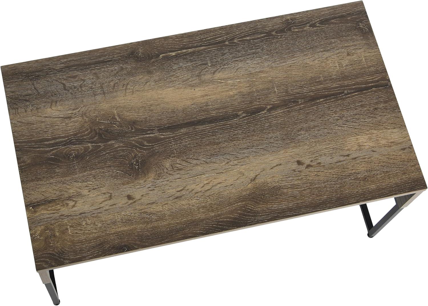 image:imageHousehold Essentials Wrap Rectangular Coffee Table Rustic Slate Concrete and Black MetalAshwood
